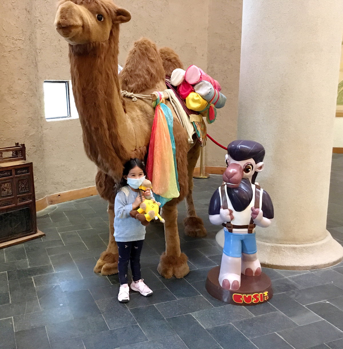 Little H and a camel.