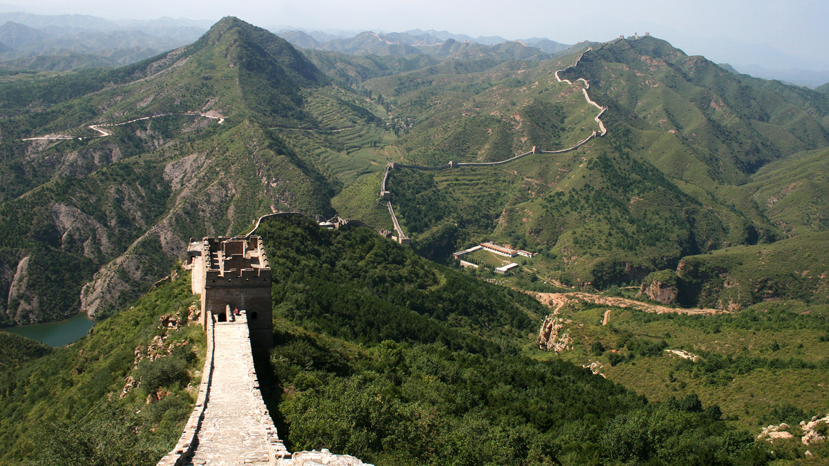 Views towards the Jinshanling Great Wall.