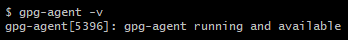 Screenshot of gpg-agent -v command