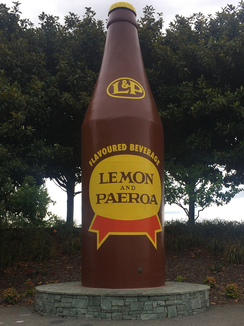 The big Lemon and Paeroa bottle