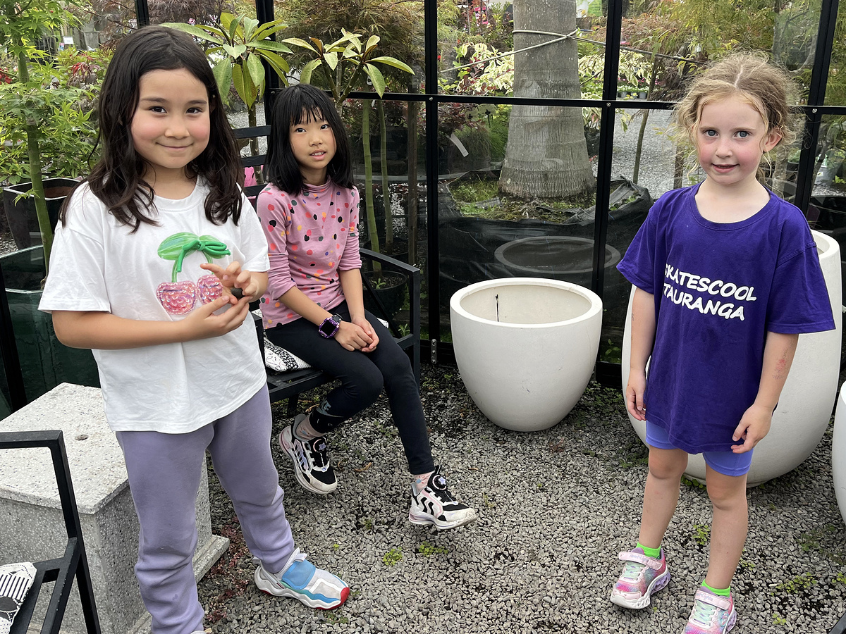 The girls at the Garden Centre