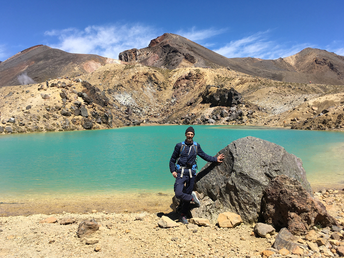 Mr H at the Emerald Lakes.