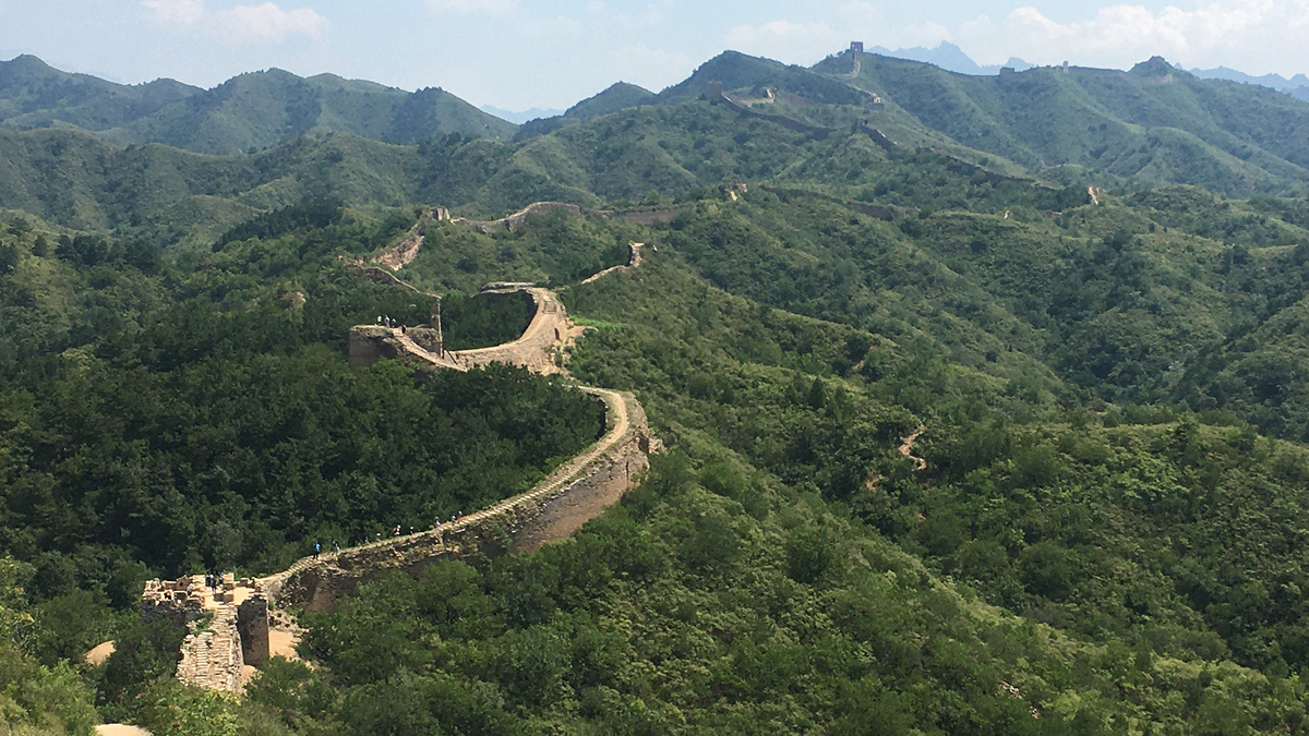 Views toward the top section of the Gubeikou ‘Panlongshan’ Great Wall.