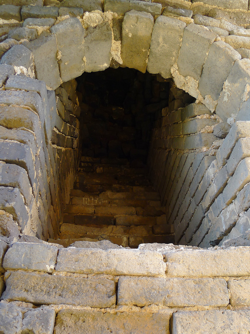 A partially filled stairwell under the Great Wall.