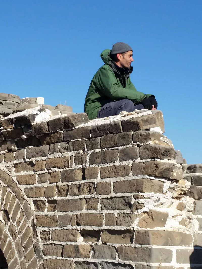 Person on top of the Great Wall