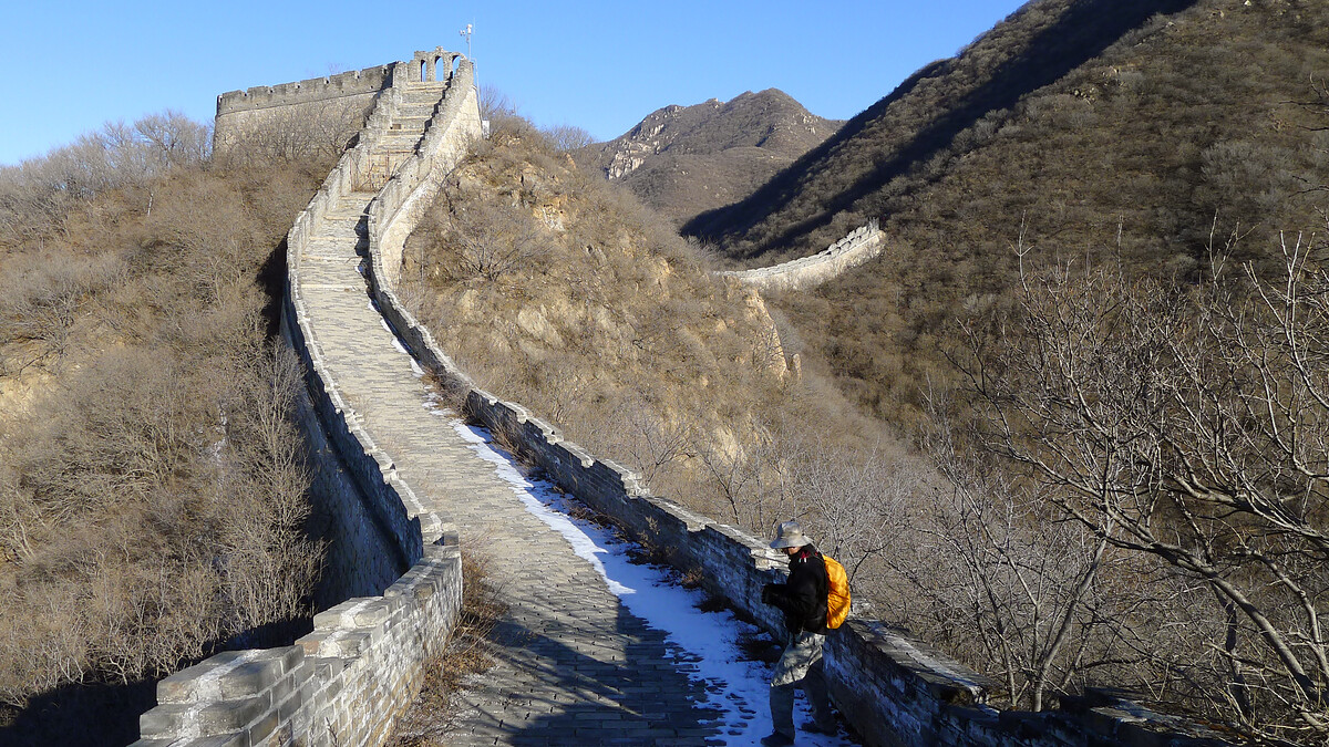 Hiker on the Great Wall