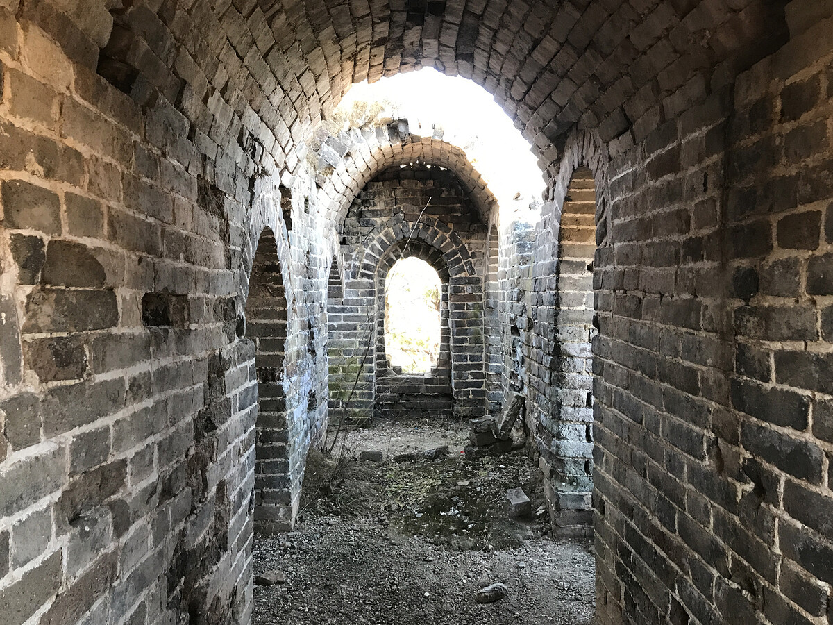 Arches inside a Great Wall tower.