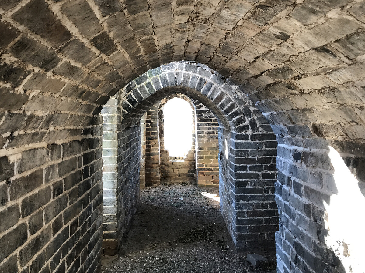 Arches inside a Great Wall tower.