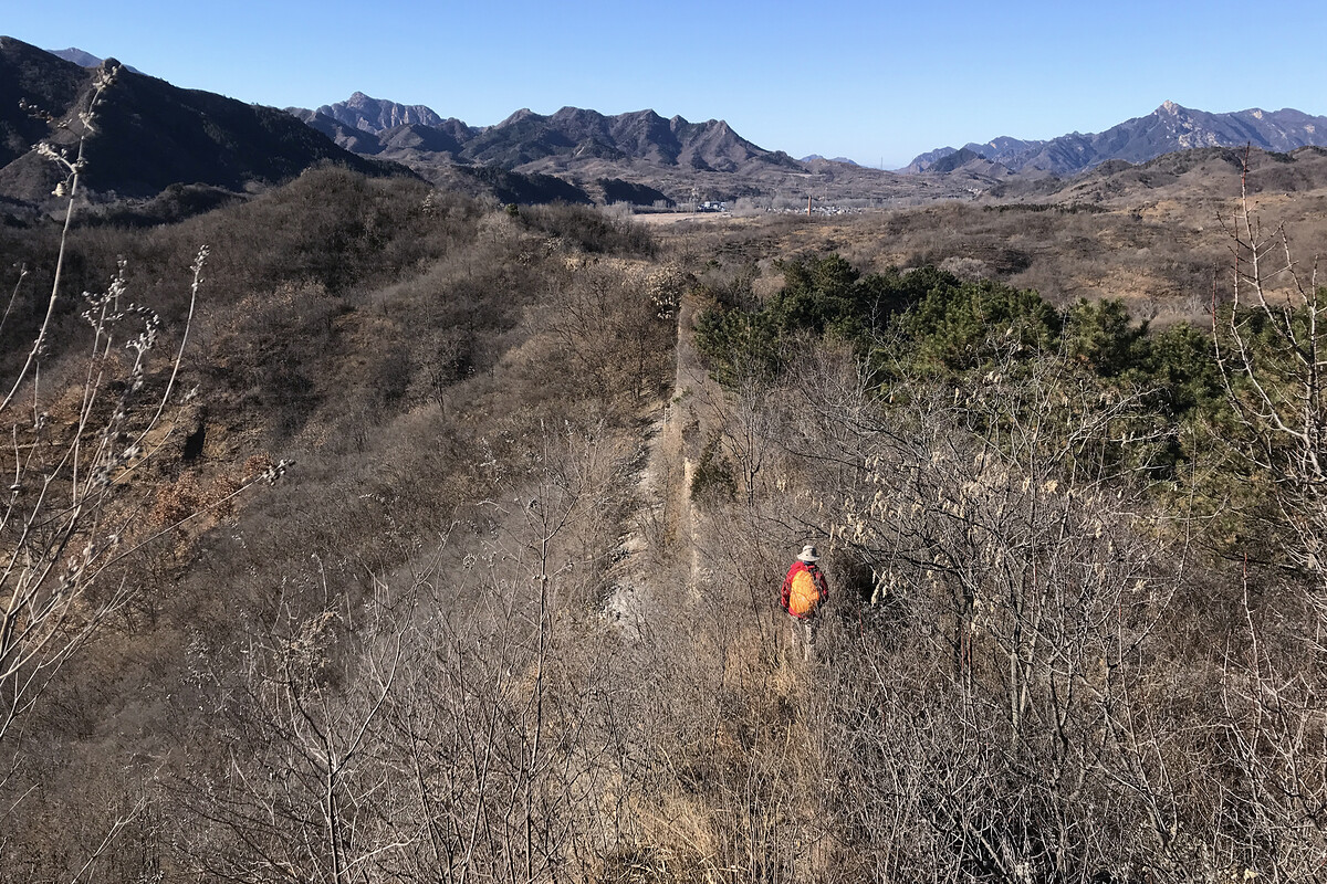 The Great Wall on the ridge behind Lower Kongtai Village.