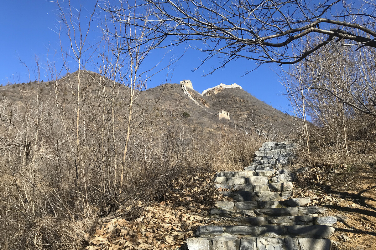 Steps, and Great Wall on the hills beyond