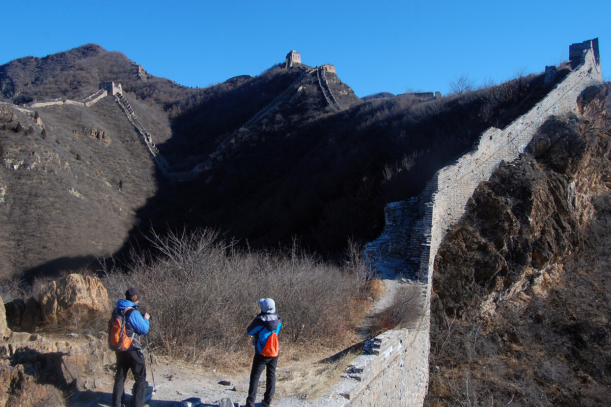 V-shaped section of Great Wall at Qiangzilu.