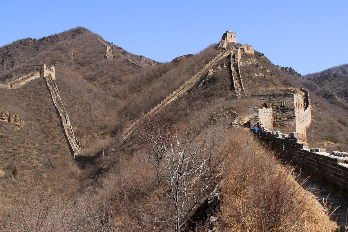V-shaped section of Great Wall at Qiangzilu.
