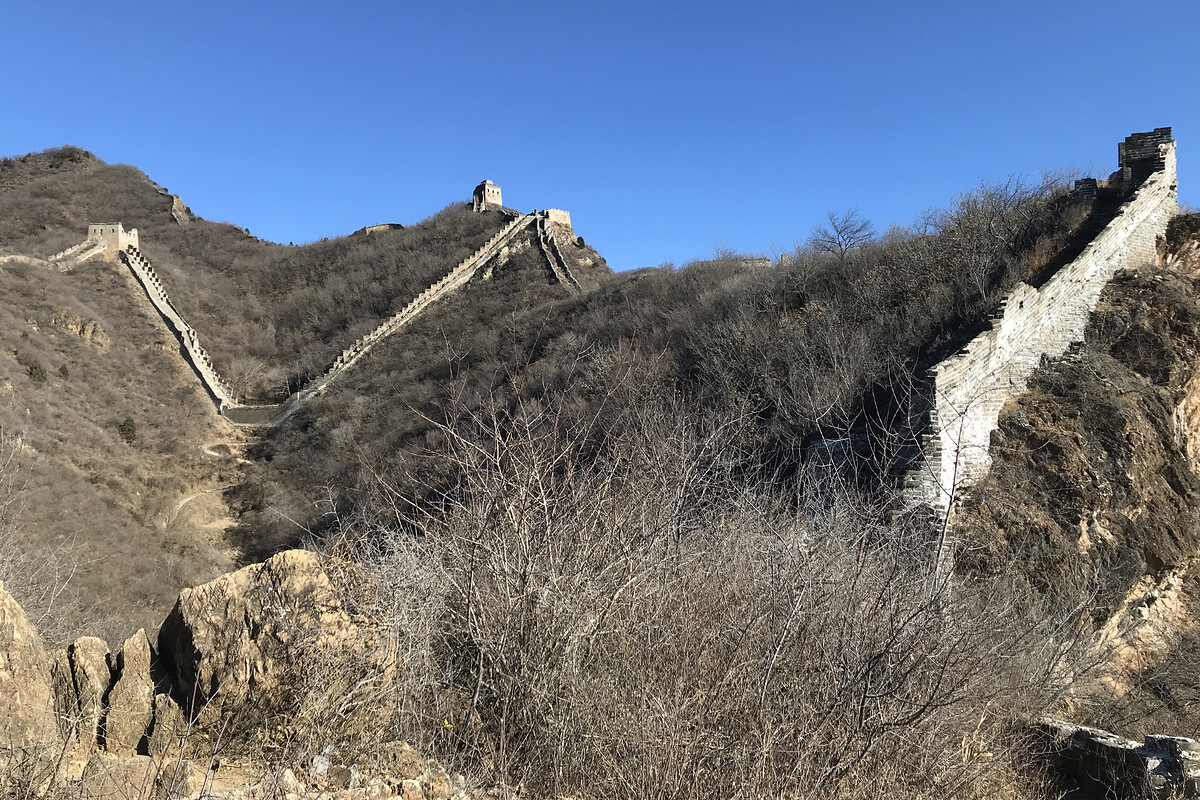 V-shaped section of Great Wall at Qiangzilu.