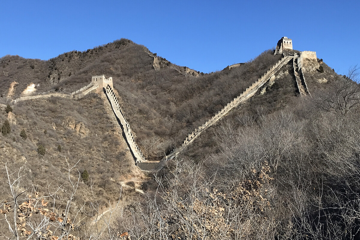 V-shaped section of Great Wall at Qiangzilu.