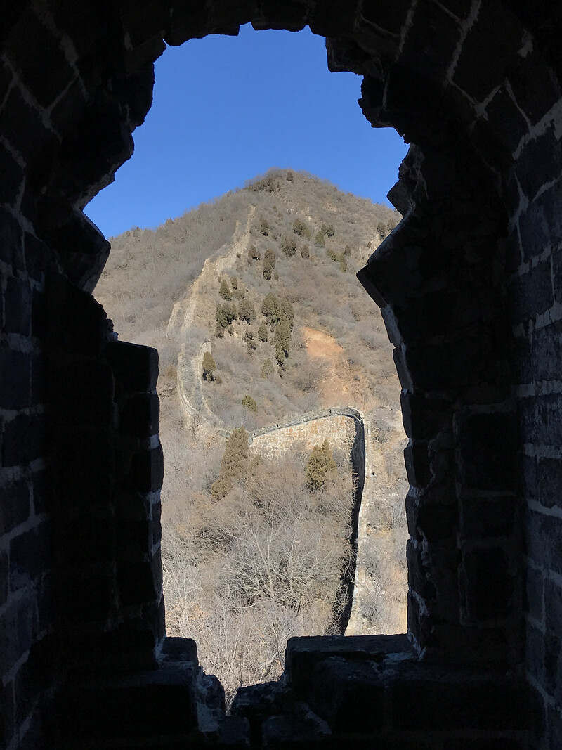 Great Wall framed in a window