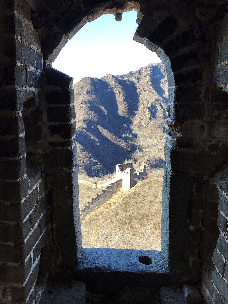 Arched entry in a Great Wall tower.