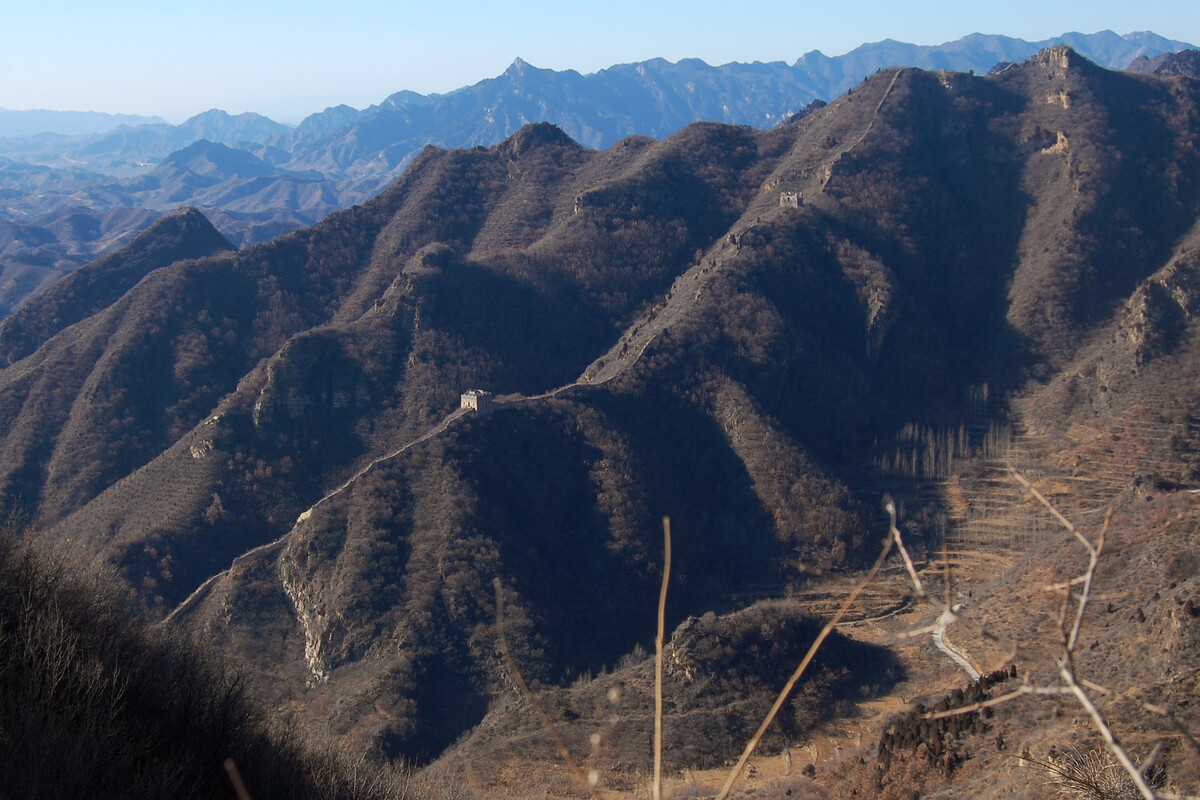 Great Wall on a distant ridge.